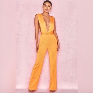 House of CB Benedetta Bandage Jumpsuit in Tangerine